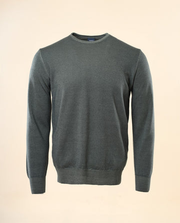 Camisola 100% Lã Merino em Verde Seco